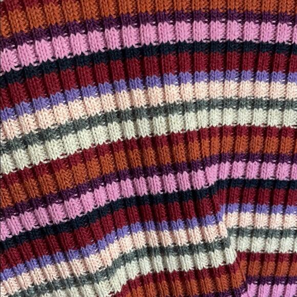 Ginger G Twist knot Ribbed knit Candy Striped Long sleeve Top NEW - Picture 8 of 9